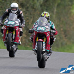 Adam McLean leads team mate Darryl Tweed supertwin qualifying Cookstown 100